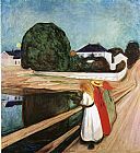 Edvard Munch The Girls on the Bridge painting